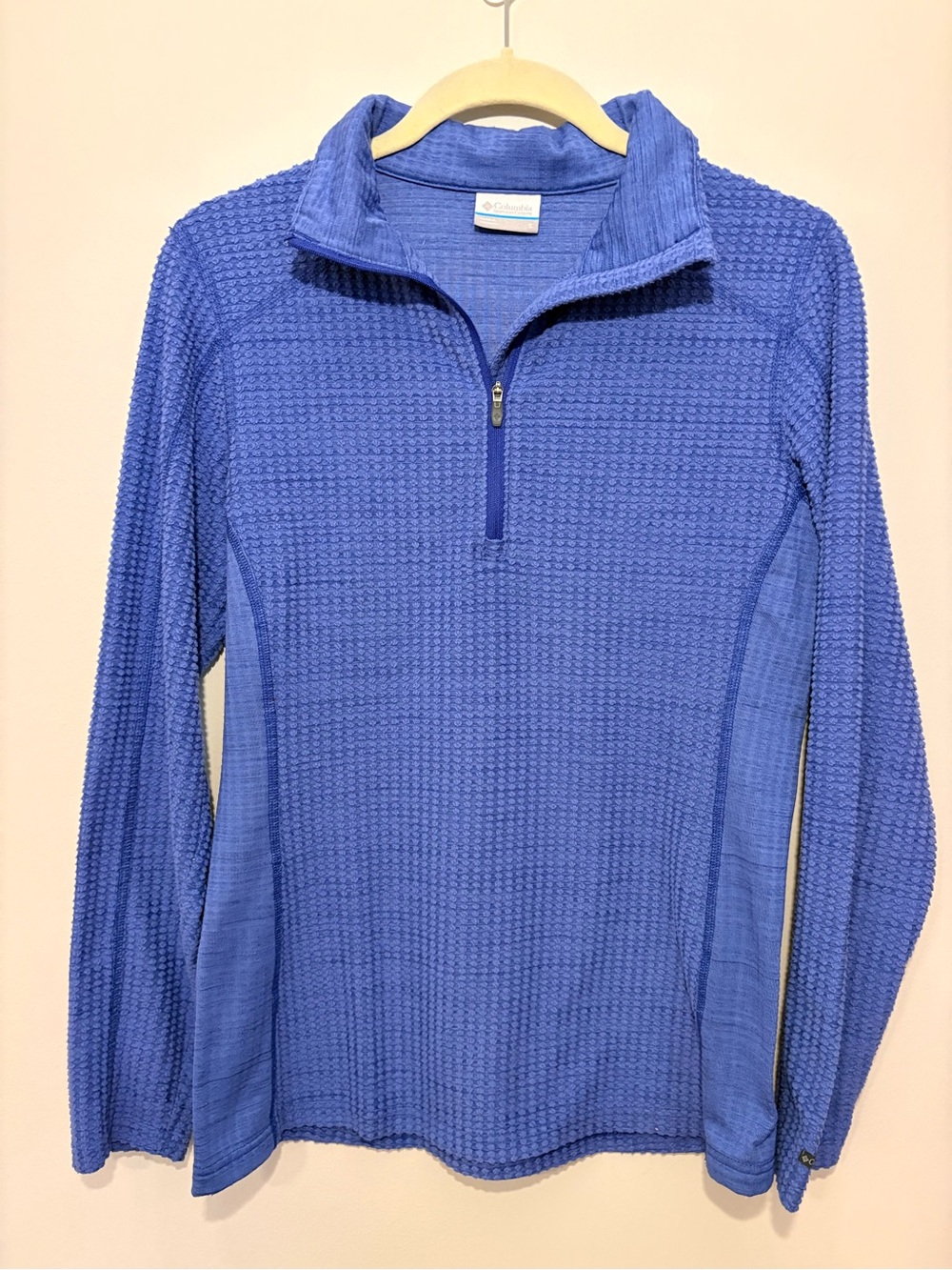 Columbia Women’s Blue Quarter-Zip Soft Textured Pullover Sweater